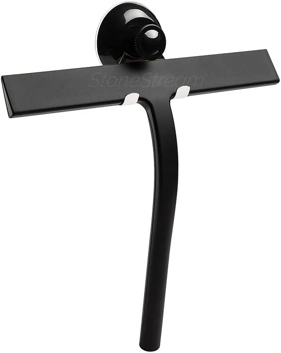Raclette nettoyante pour paroi de douche - Noir mat
