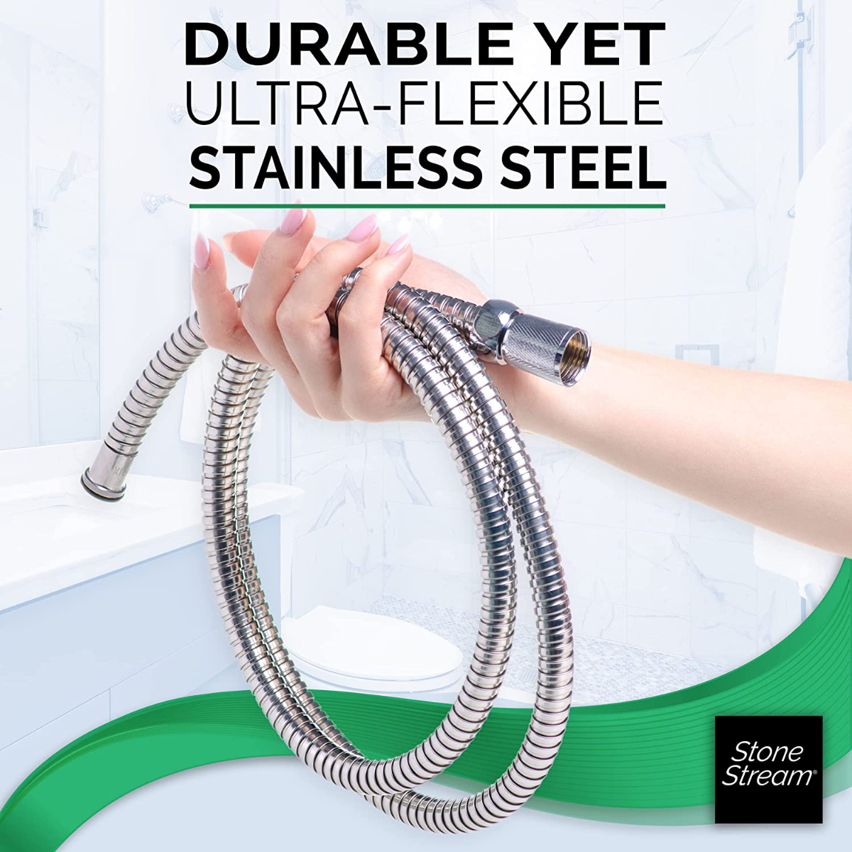 Pommeau de douche à main avec tuyau de douche de 1,5 m -Chrome