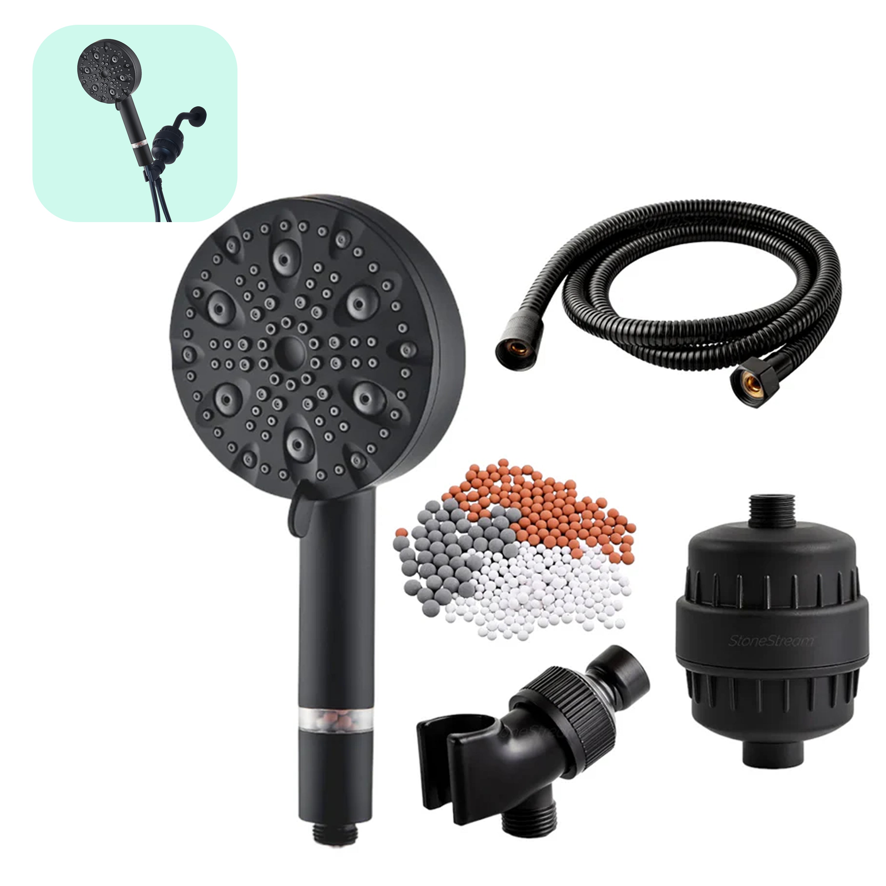 Ecolux Pommeau de Douche Haute Pression 9 Modes (Filtrant)