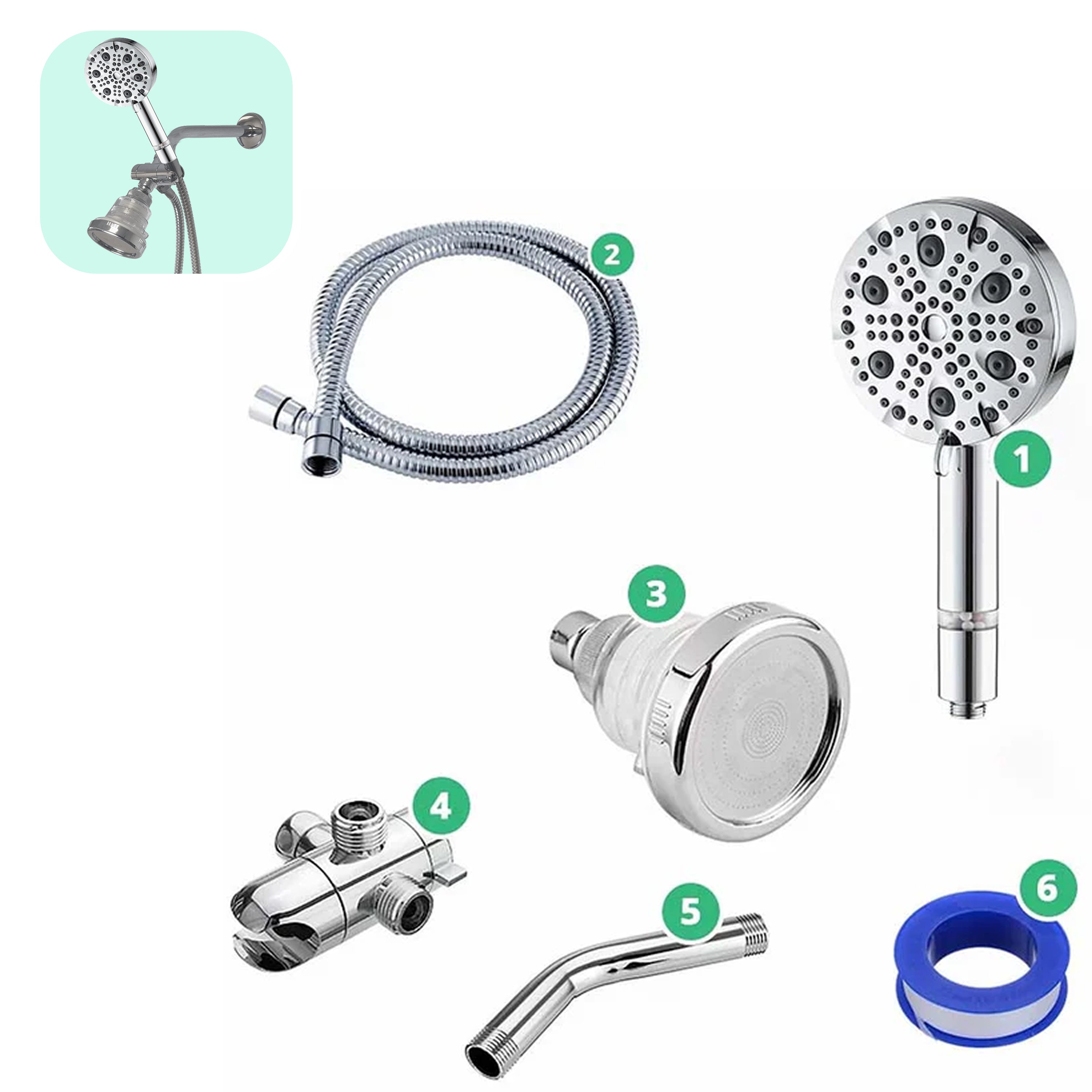 Check de douche à haute pression ECOLUX MODE (filtré)