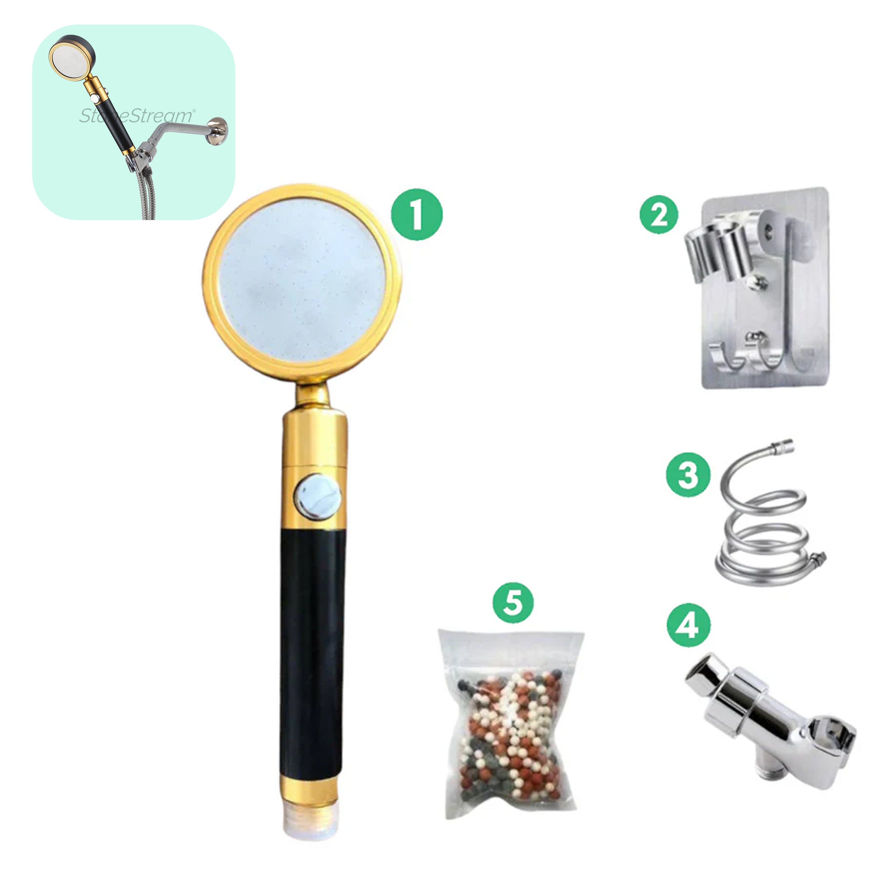 Ecolux Metallic Duschkopf