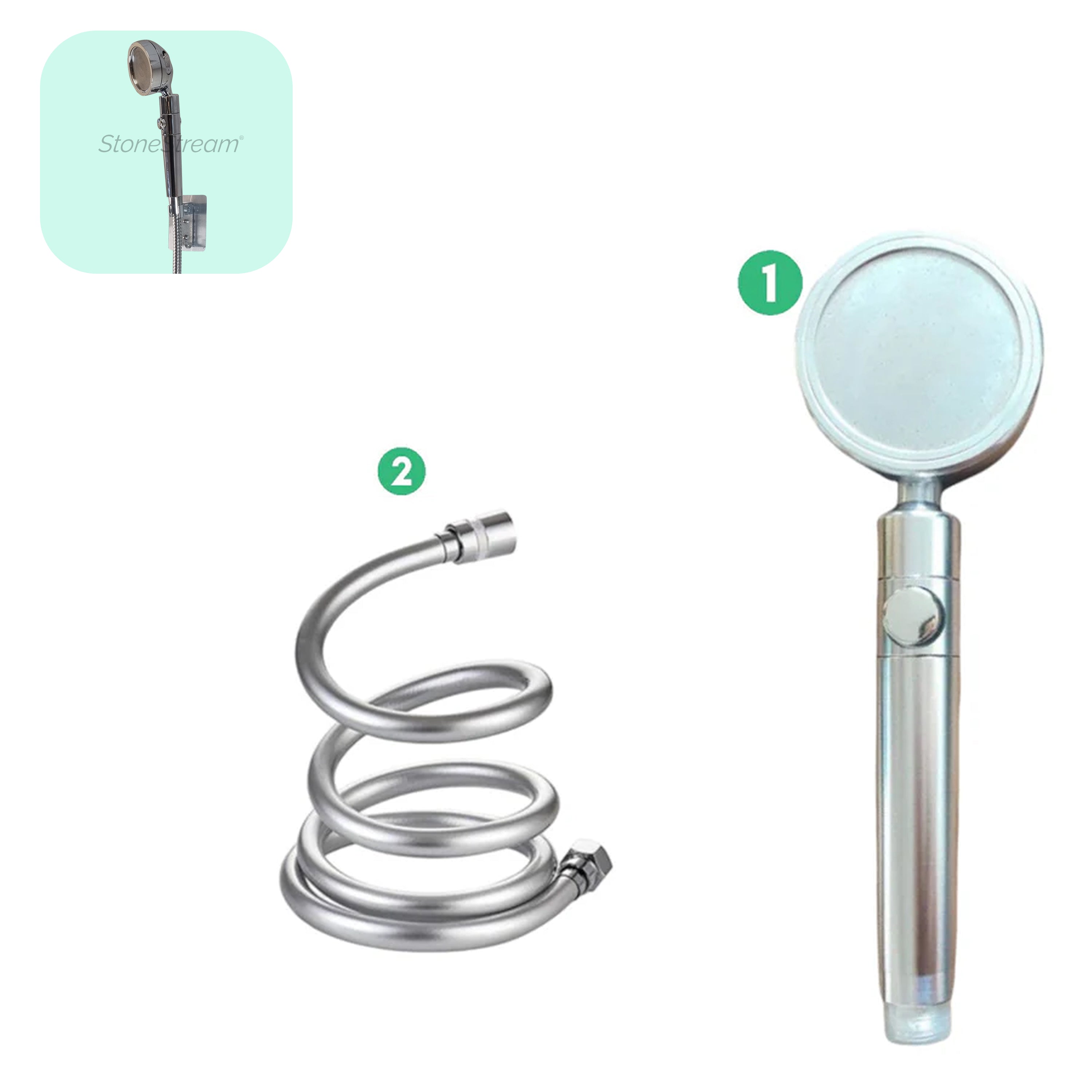 Pommeau de douche métallique Ecolux