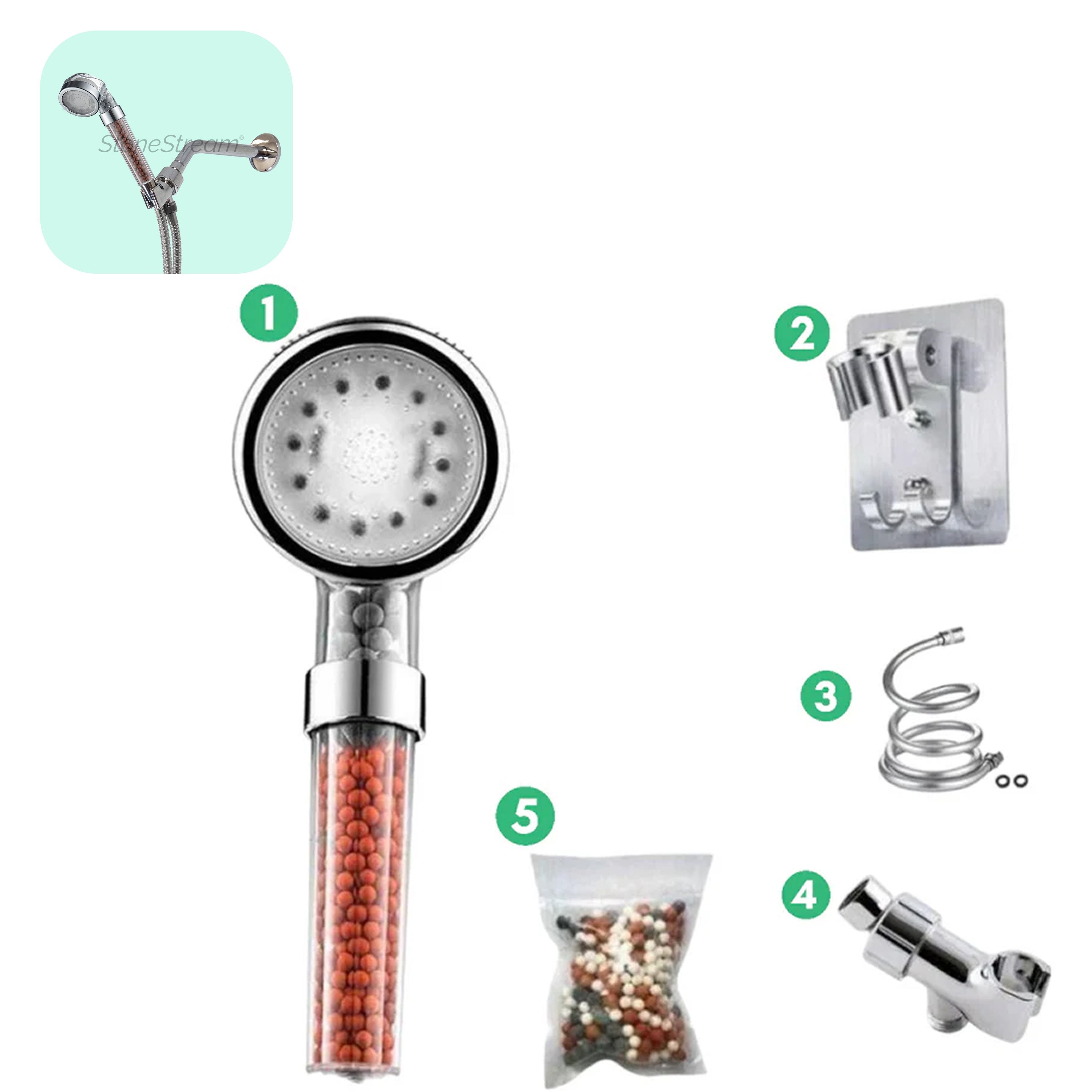 Pommeau de Douche Ionique à LED