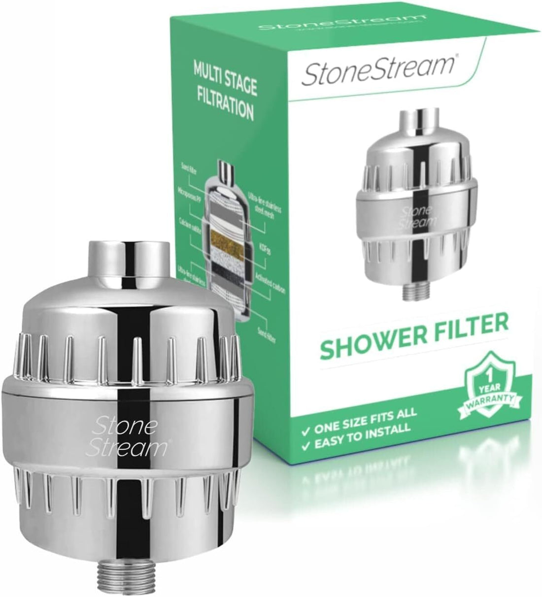 Pommeau de douche StoneStream pour filtrer l'eau dure