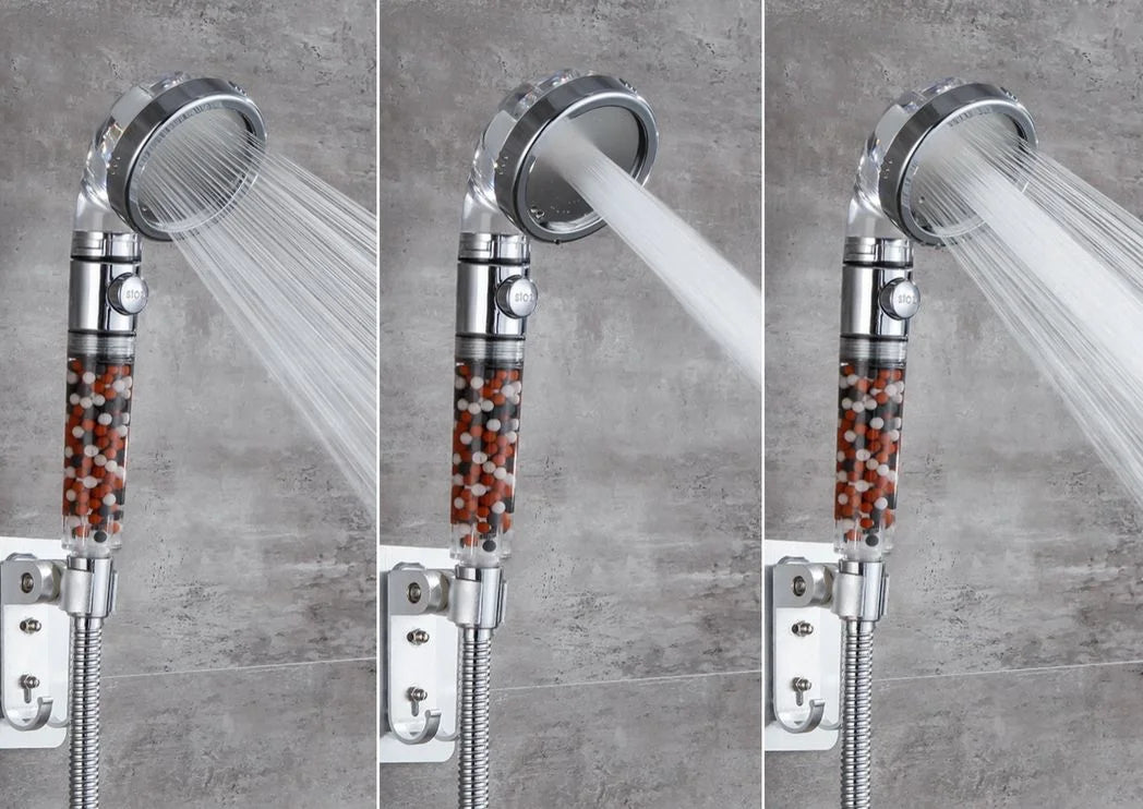 Pommeau de douche filtrant StoneStream avec ses pierres minérales de filtration