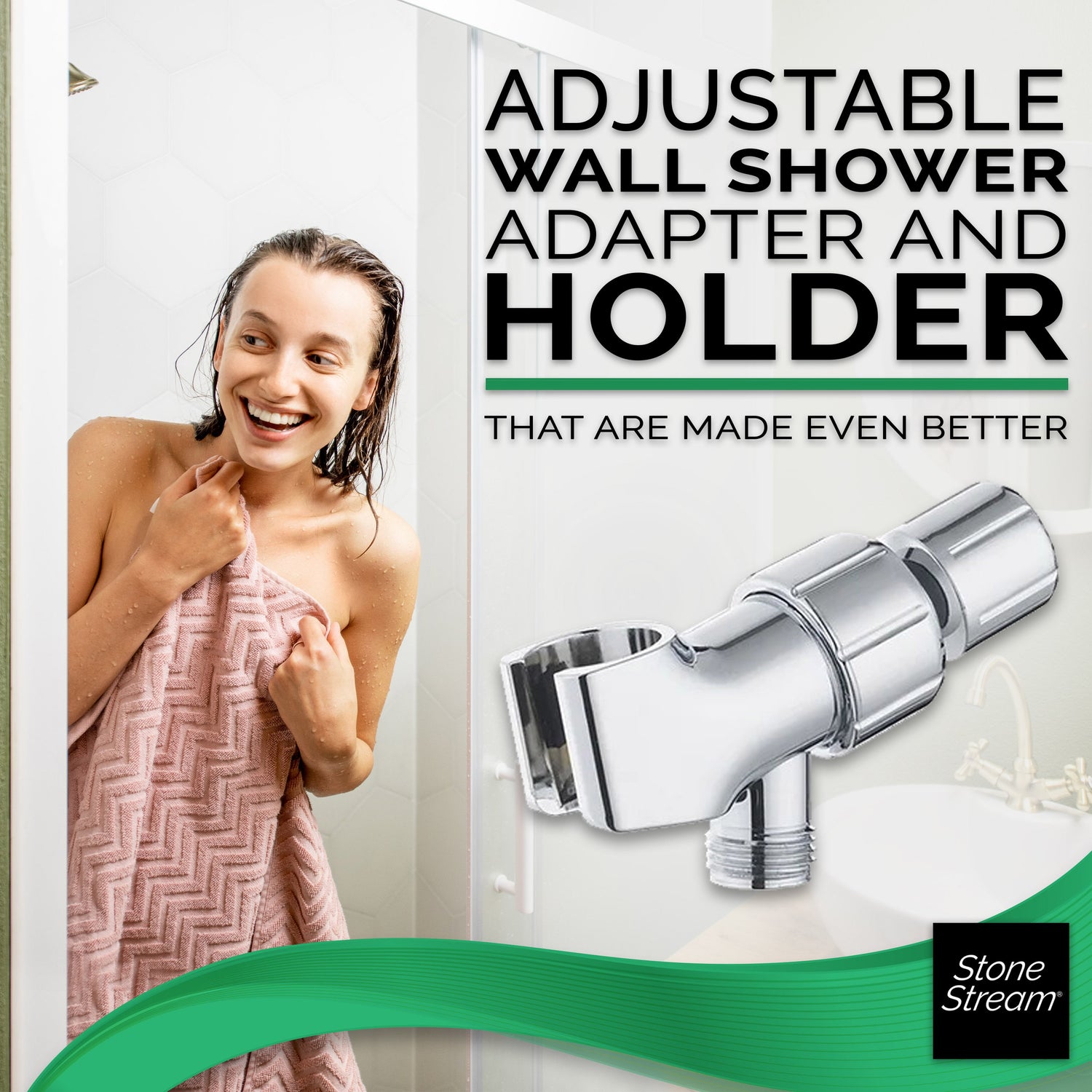 Adaptateur de douche pour les pommes de douche à main - Chrome