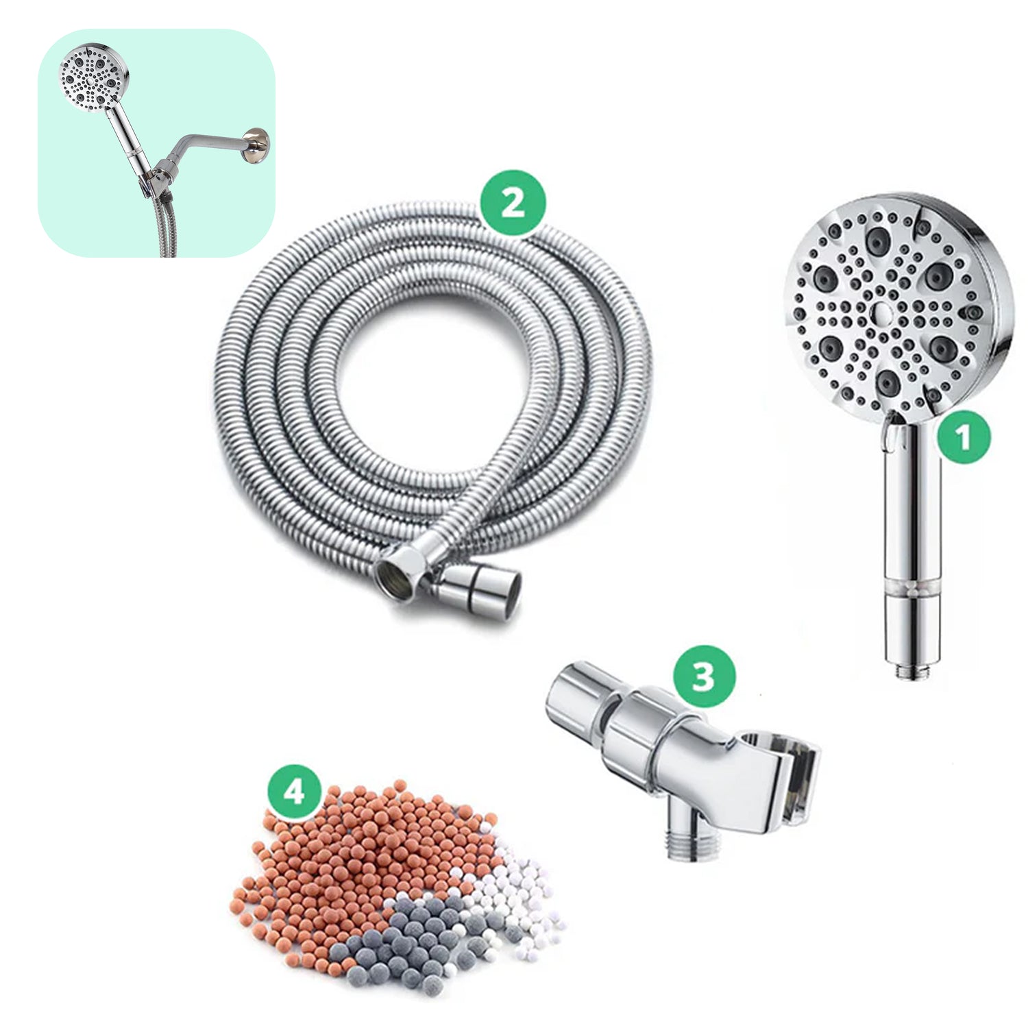 Check de douche à haute pression ECOLUX MODE (filtré)