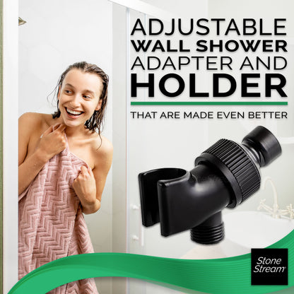 Adaptateur de douche pour pommes de douche à main - noir