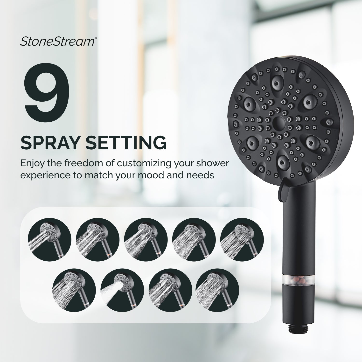 Check de douche à haute pression ECOLUX MODE (filtré)