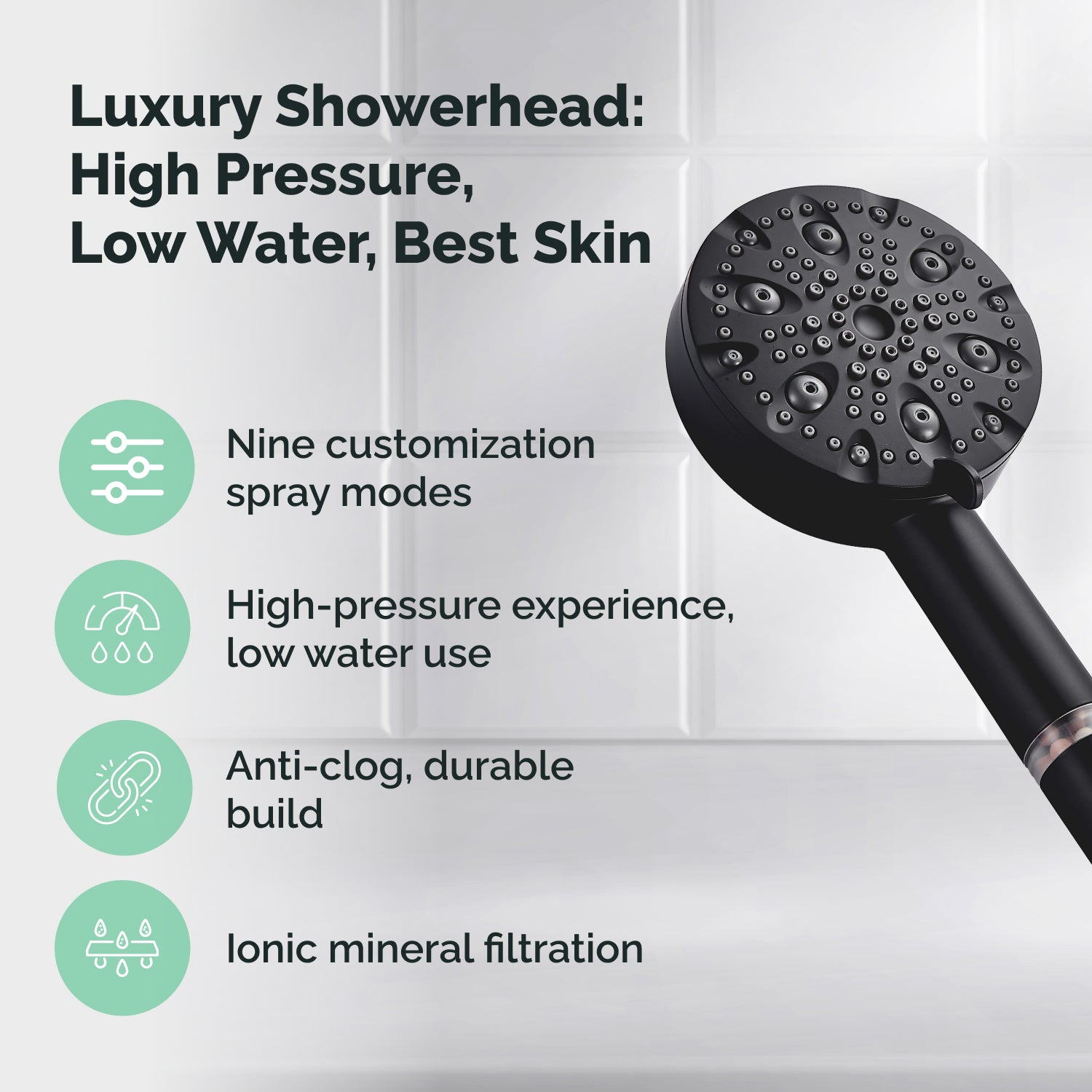 Check de douche à haute pression ECOLUX MODE (filtré)
