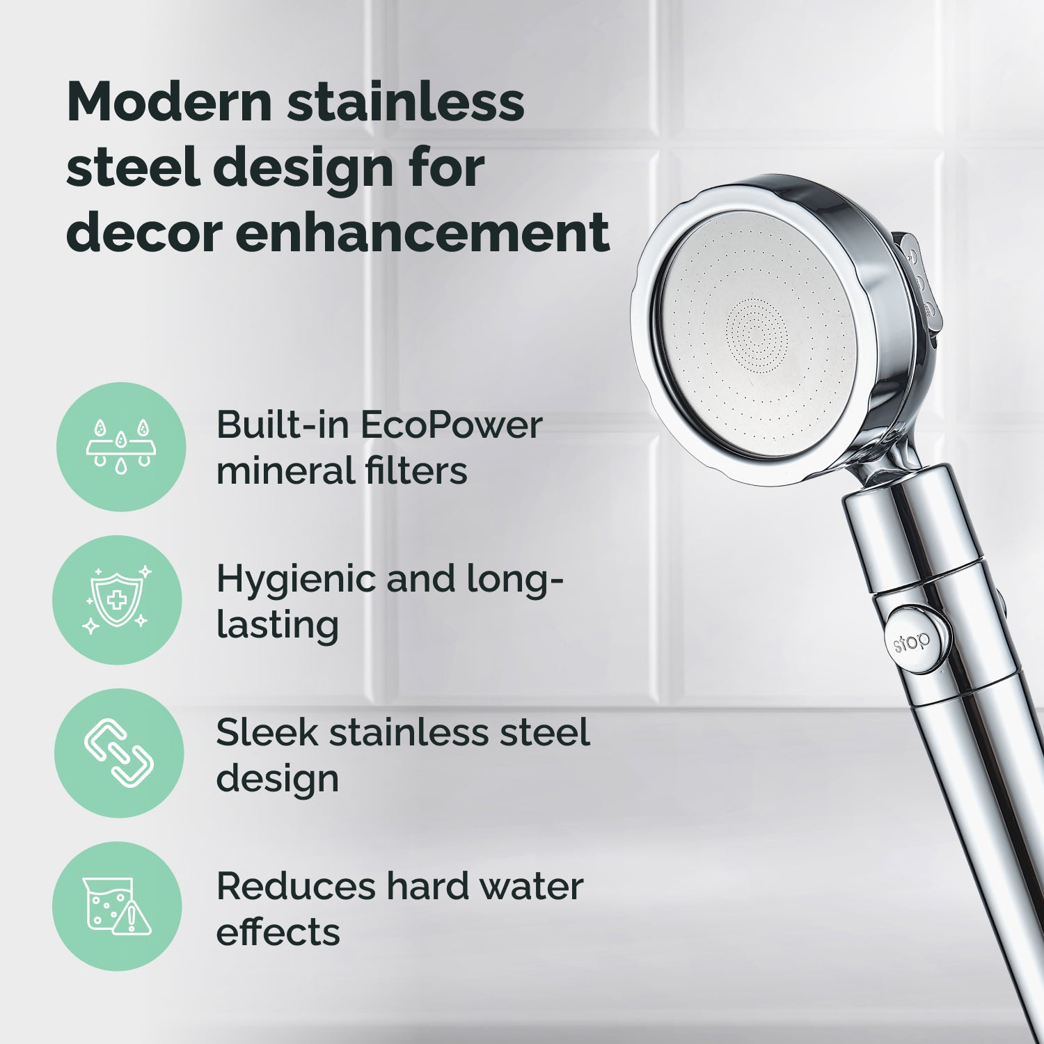 Ecolux Metallic Duschkopf