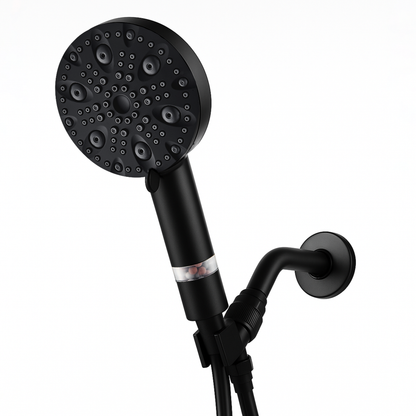 Adaptateur mural chromé 4-en-1 EcoLux, 9 modes en acier inoxydable