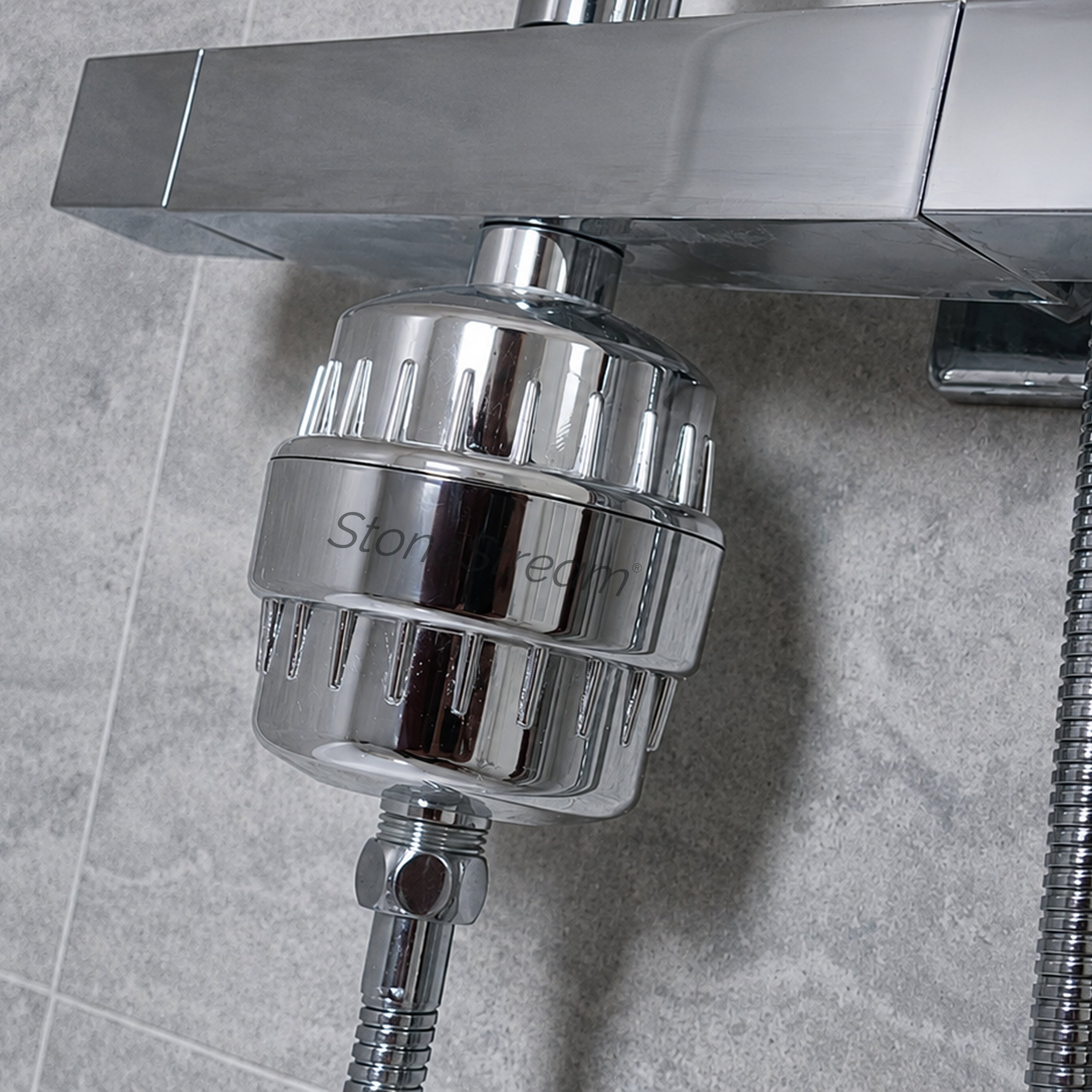 StoneStream Duschfilter bei hartem Wasser