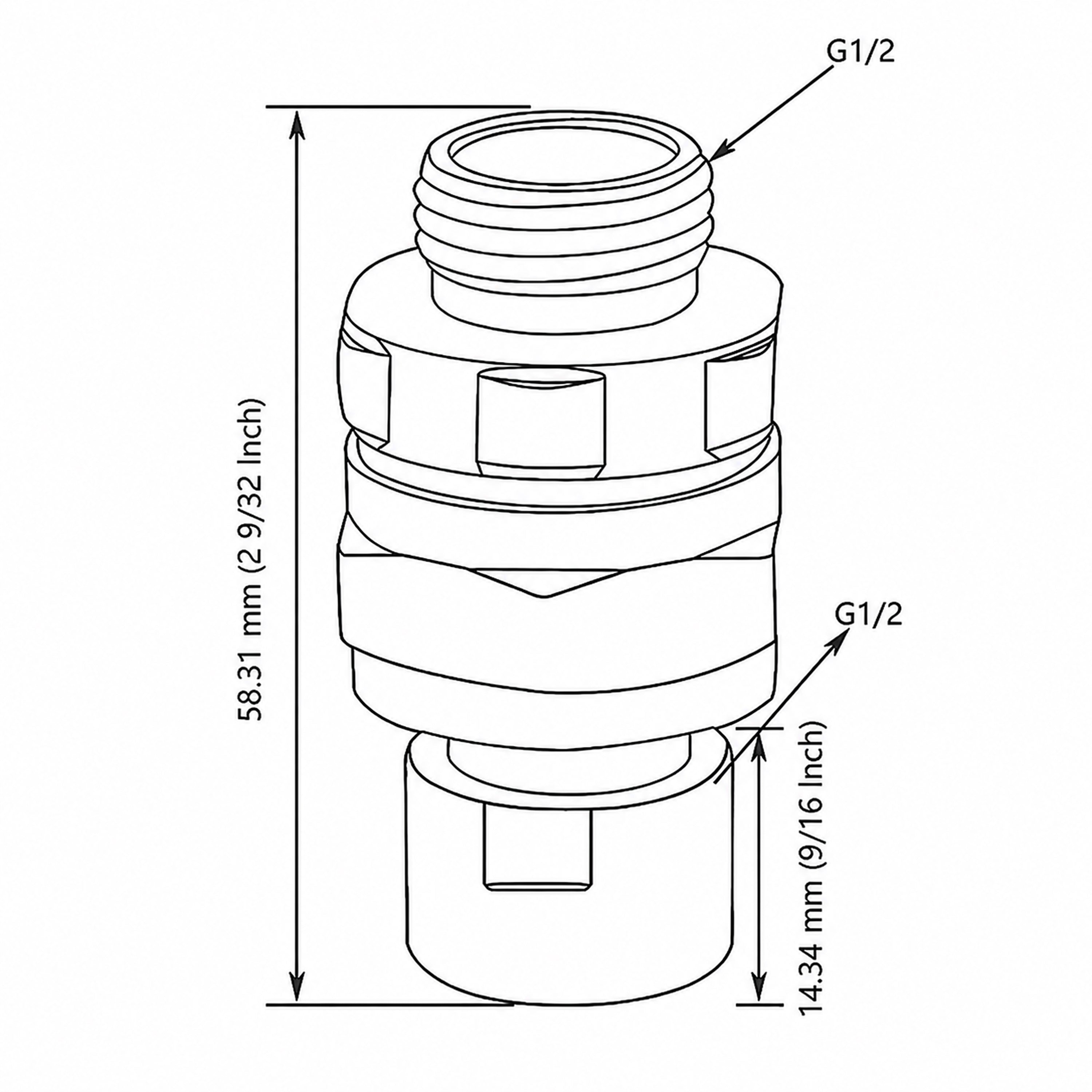 Duschkopf mit Filter – Universal Schwenkadapter